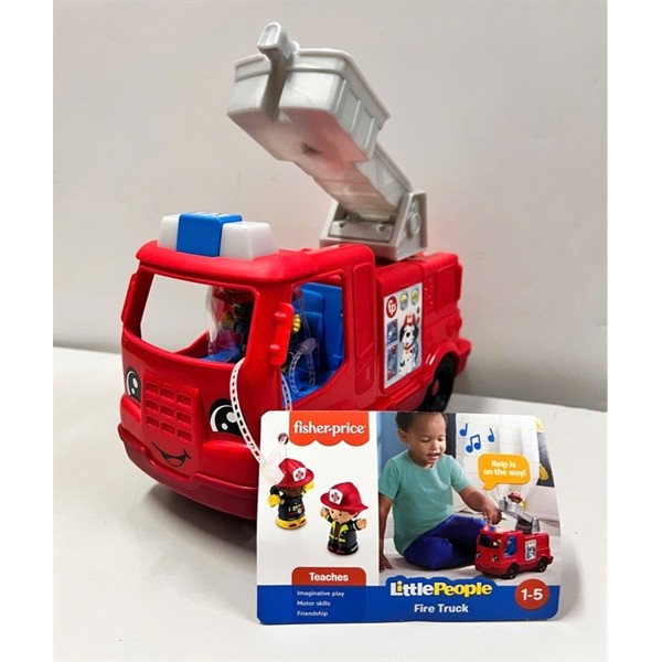 Đồ chơi xe cứu hỏa Fisher-Price Little People Fire Truck Musical Toddler Toy with Lights Sounds & 2 
