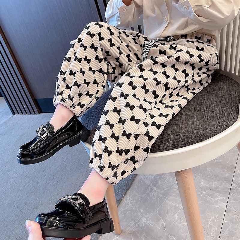 Quần Dài Dáng Rộng Cỡ Lớn 110-160cm In Họa Tiết Hoạt Hình Dễ Thương Thời Trang Thu Đông Cho Bé Trai / Gái