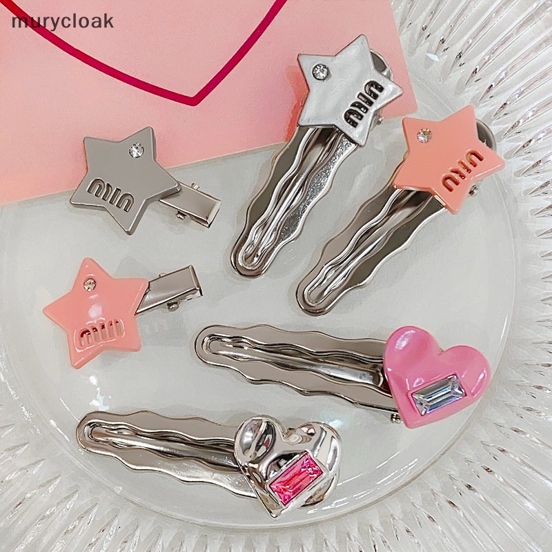 Mur # Kẹp Tóc Mái Ngang Ngôi Sao Pha Lê Trái Tim Màu Hồng Cá Tính Khí Chất Ngọt Ngào Cho Nữ vn