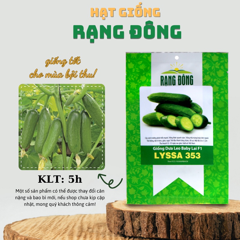 Hạt giống Dưa Leo Baby Lyssa - Dưa chuột chùm siêu trái, TỰ THỤ PHẤN, trồng quanh năm gói 5 hạt