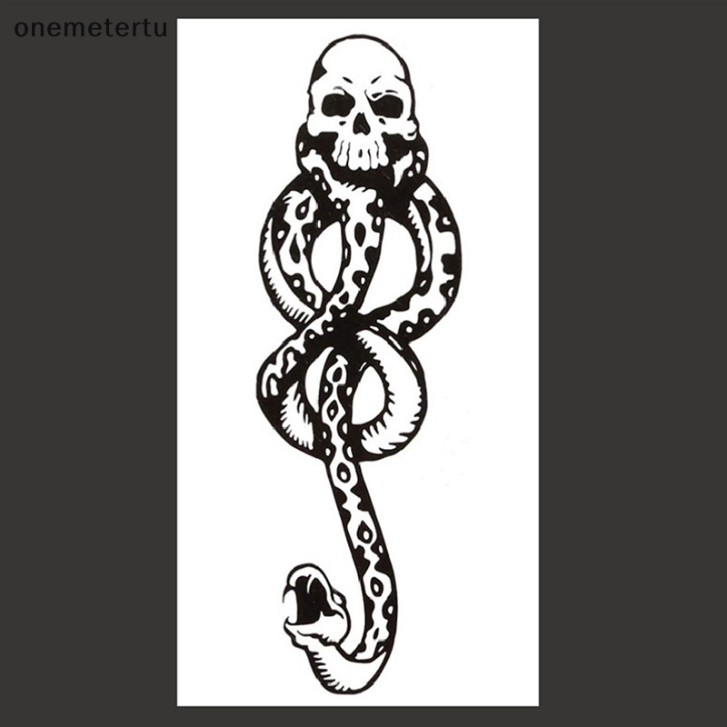 Onemetertu Hình Xăm Dán Tạm Thời Hình Rắn Đen Chống Thấm Nước Cho Nam Và Nữ