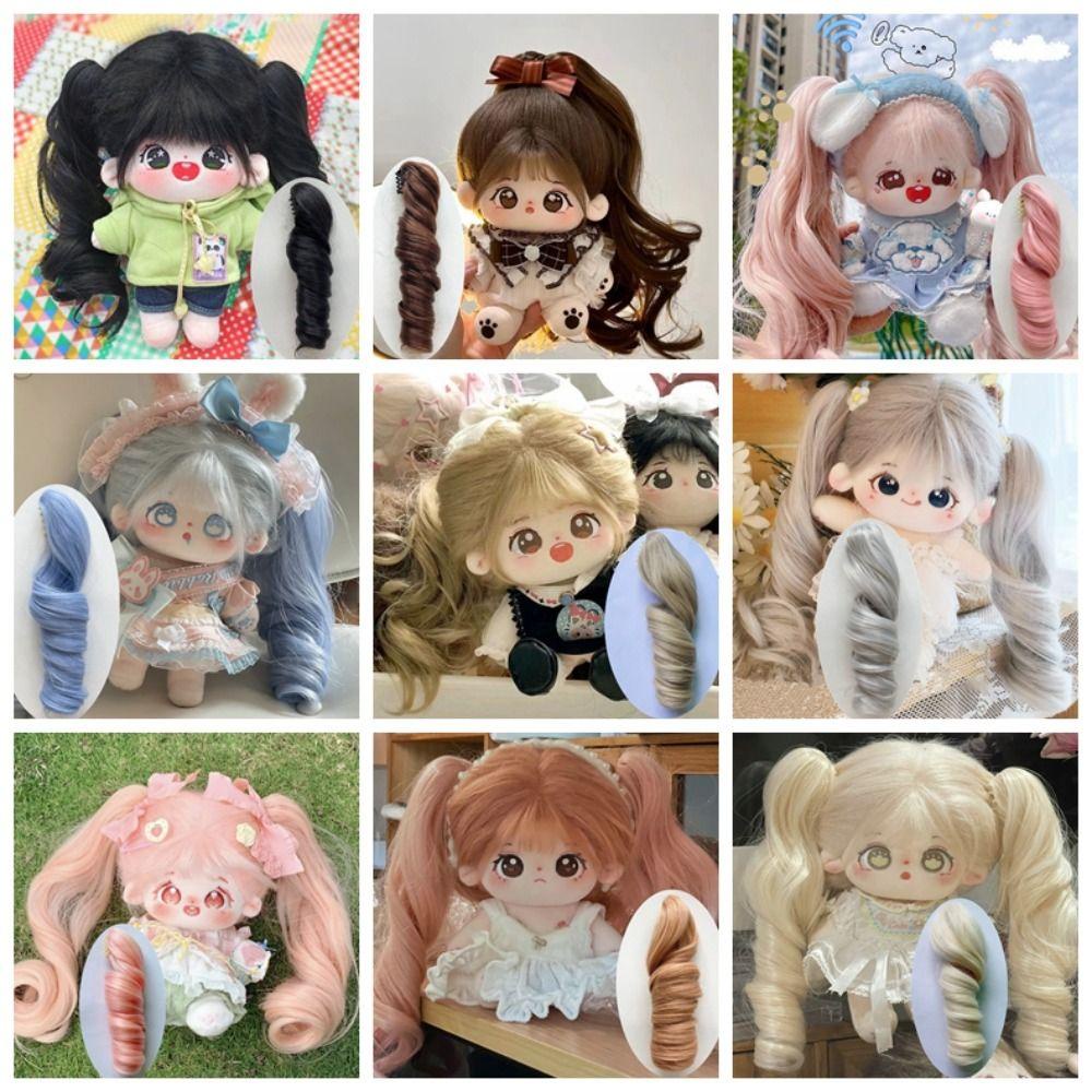 Mxmusty Tóc Giả Búp Bê bjd sd Xoăn Dài Bằng Sợi Hóa Học Sợi cotton Hóa Học Có Tóc Đuôi Ngựa Tím Kẹp Tóc Dài diy bjd