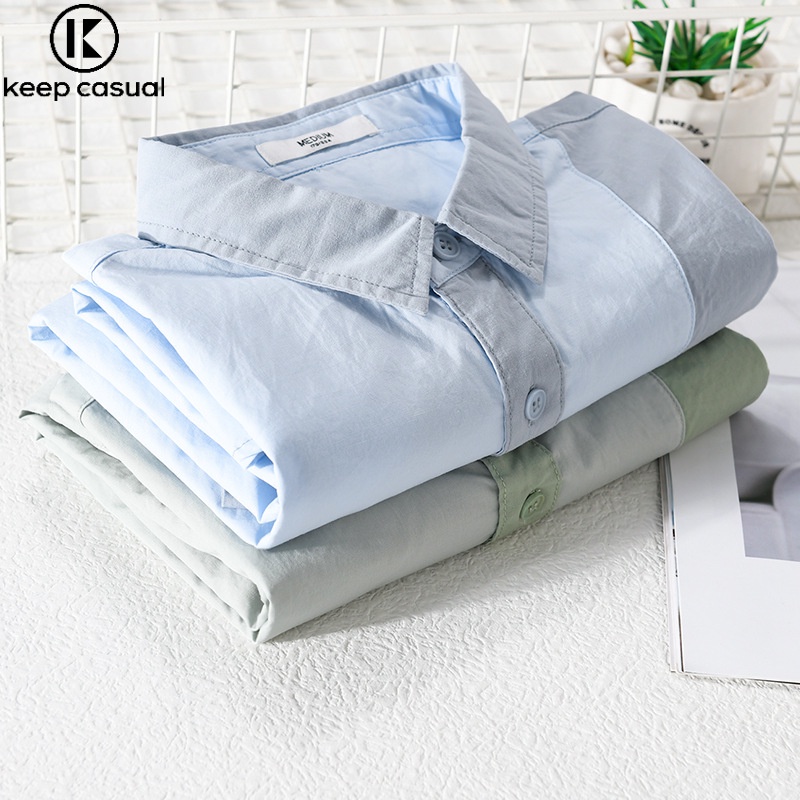 Áo Sơ Mi cotton Ngắn Tay Màu Trơn Thời Trang Mới Cho Nam