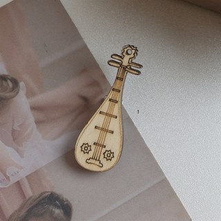 Guitar Kẹp Tóc Hàn Quốc Dễ Thương Ngộ nghĩnh Gỗ Bông Tai Kẹp Gió Ghi Chú Pipa Kẹp Tóc