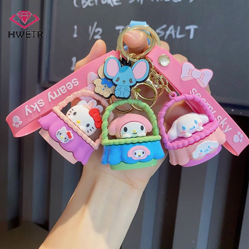 Móc Khóa Hình Giỏ Hoa sanrio melody cinnamoroll Dễ Thương Mới
