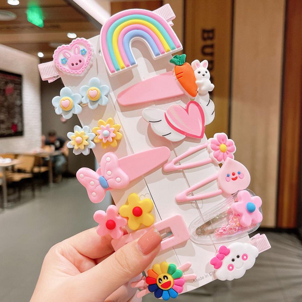 Sms Bộ 14 Kẹp Tóc Hình Mặt Trời / Đám Mây / Mặt Trời / Đám Mây Thêu Họa Tiết Hoạt Hình Dễ Thương Thời Trang Cho Bé G9V