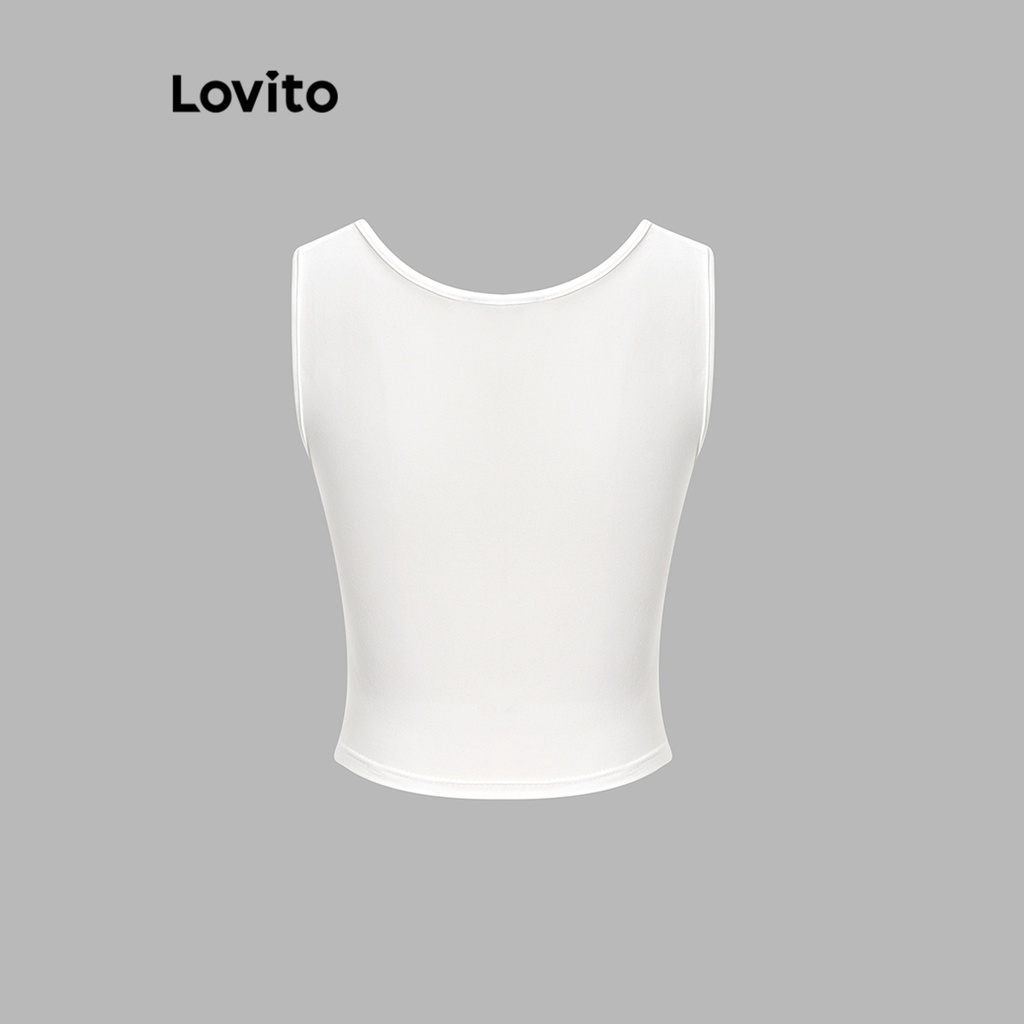 Áo Lovito cộc tay vạt nhọn xếp nếp thường ngày cho nữ L62ED045 (màu trắng/ đen) | BigBuy360 - bigbuy360.vn