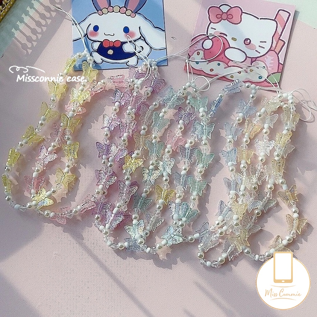 Ốp Điện Thoại Trong Suốt Màu Kẹo Kèm Dây Đeo Chuỗi Hạt diy Cho iphone oppo vivo xiaomi samsung realme