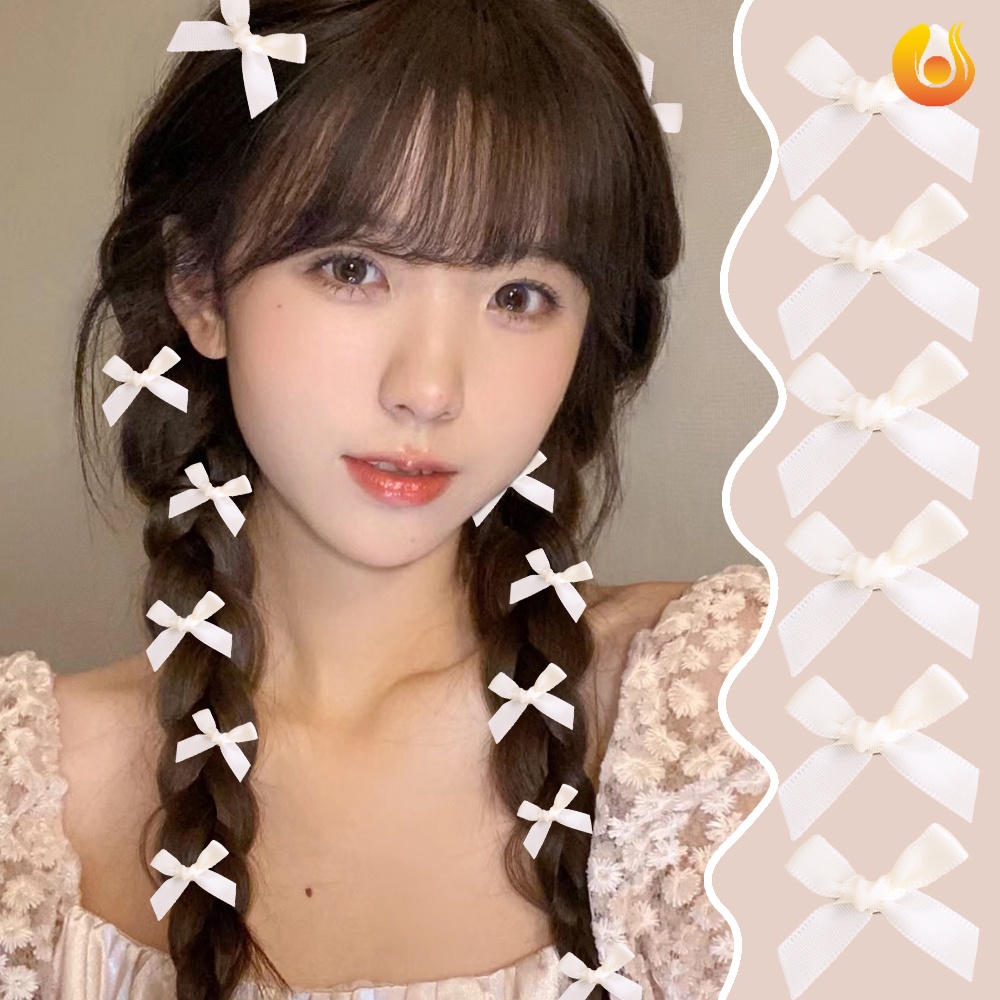 Bộ 8 Kẹp Tóc Nơ Ruy Băng Màu Sắc Ngọt Ngào y2k