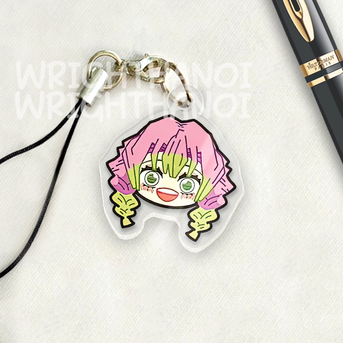 Móc treo điện thoại, dây đeo điện thoại, móc khóa acrylic Kimetsu no Yaiba Nezuko anime chibi cute trang trí ba lô