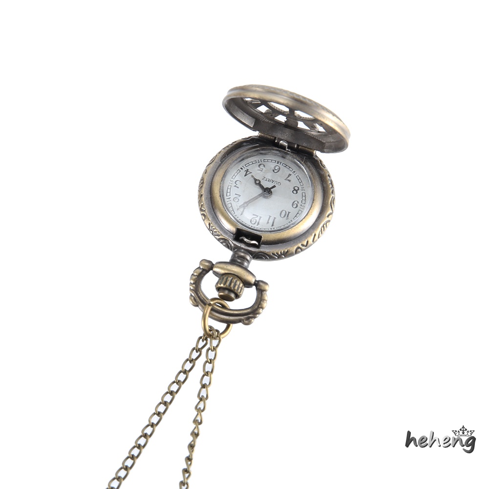 Đồng Hồ Bỏ Túi Dây Xích Mặt Số Rỗng Màu Đồng Phong Cách vintage Cho Nữ