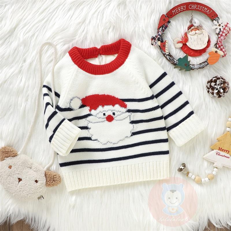 Laa6-áo sweater Dệt Kim Tay Dài Ấm Áp Cho Bé