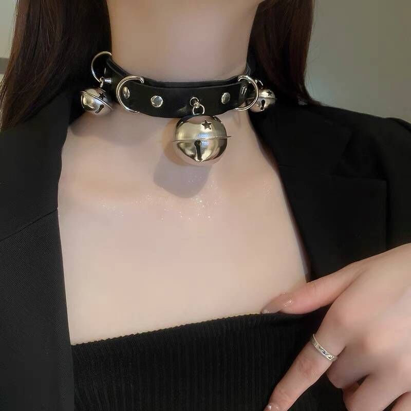 Pu Vòng Cổ choker Dây Da Đính Chuông Phong Cách gothic Quyến Rũ Cho Nữ