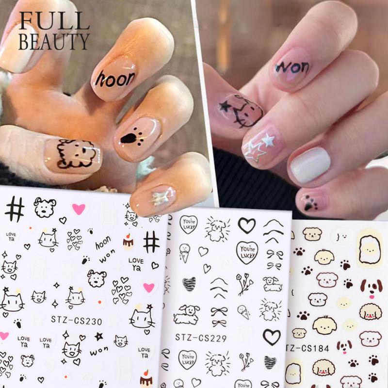 Nhãn Dán Móng Tay Tự Dính Họa Tiết Hoạt Hình graffiti Dễ Thương