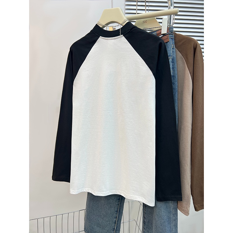 HIIXIIVI Áo Thun 100% cotton Tay Dài Dáng Rộng Phong Cách Hàn Quốc Dành Cho Nữ