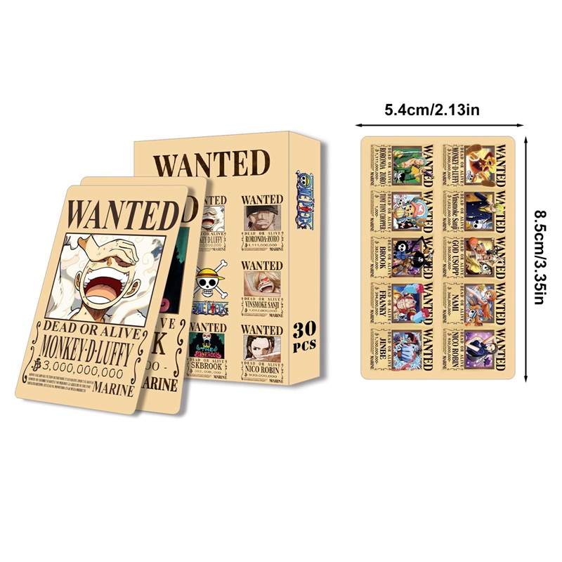 Bộ 30 Nhân Vật anime one piece Ngộ Nghĩnh Đáng Yêu Bộ Thẻ Bài Trò Chơi luffy lomo Hai Mặt Dành Cho Trẻ Em