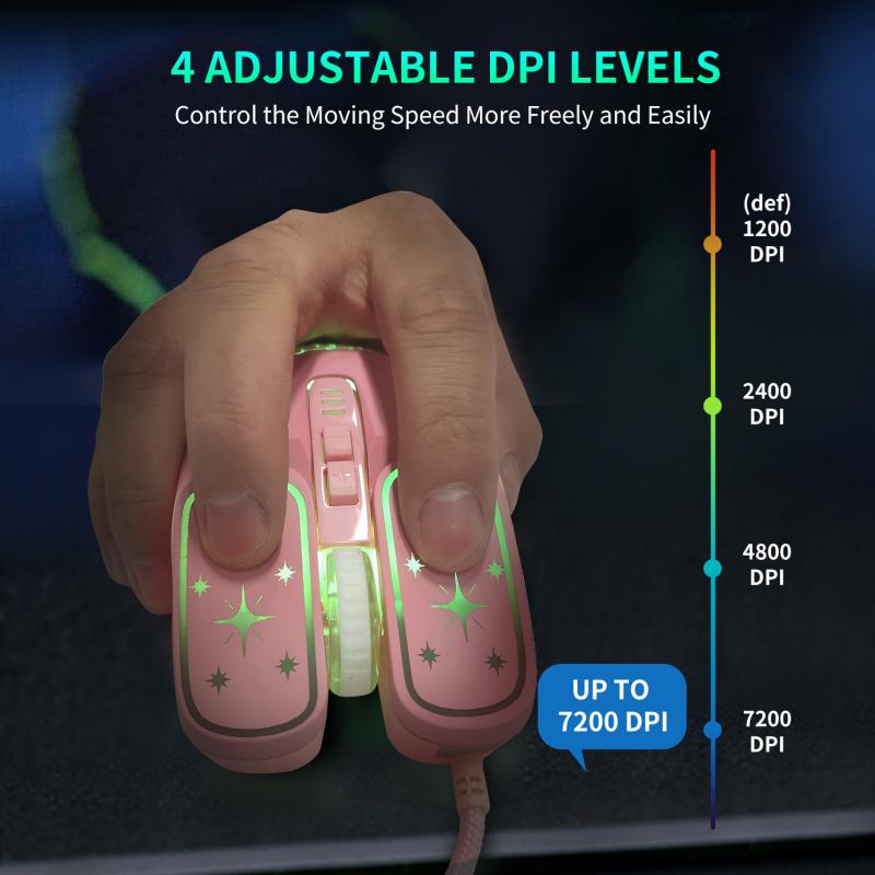 Uthai Chuột Quang Chơi Game Có Dây db71 rgb 7200dpi Cho Máy Tính apple android lenovo