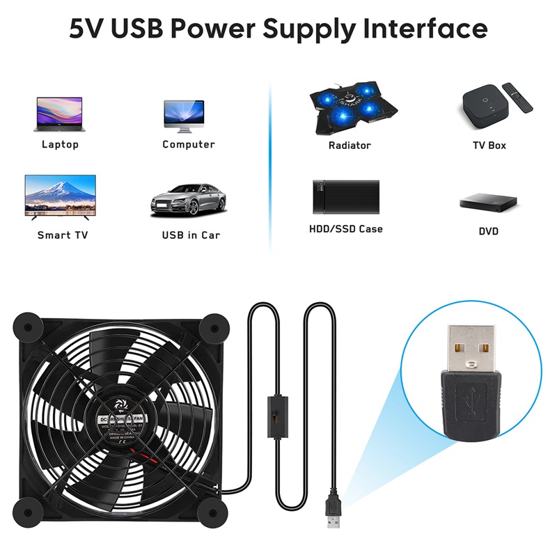 Quạt Tản Nhiệt Cpu dc 5v usb 120mm 120 X 120 X 25Mm Kèm Ốc Vít Bảo Vệ