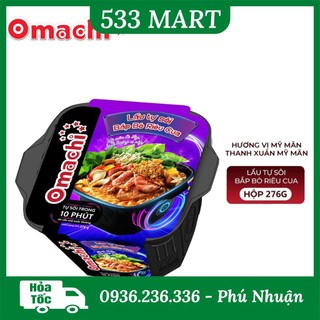 Hộp lẩu tự sôi ăn liền Omachi bắp bò riêu cua thật 276g