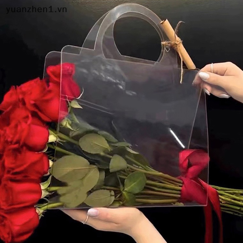 1 Túi Xách Hoa Hồng Trong Suốt Cho Nữ