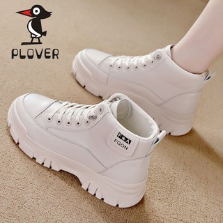 Plover giày bốt martin bằng da thật đế mềm cổ cao thoải mái thời trang xuân thu 2023