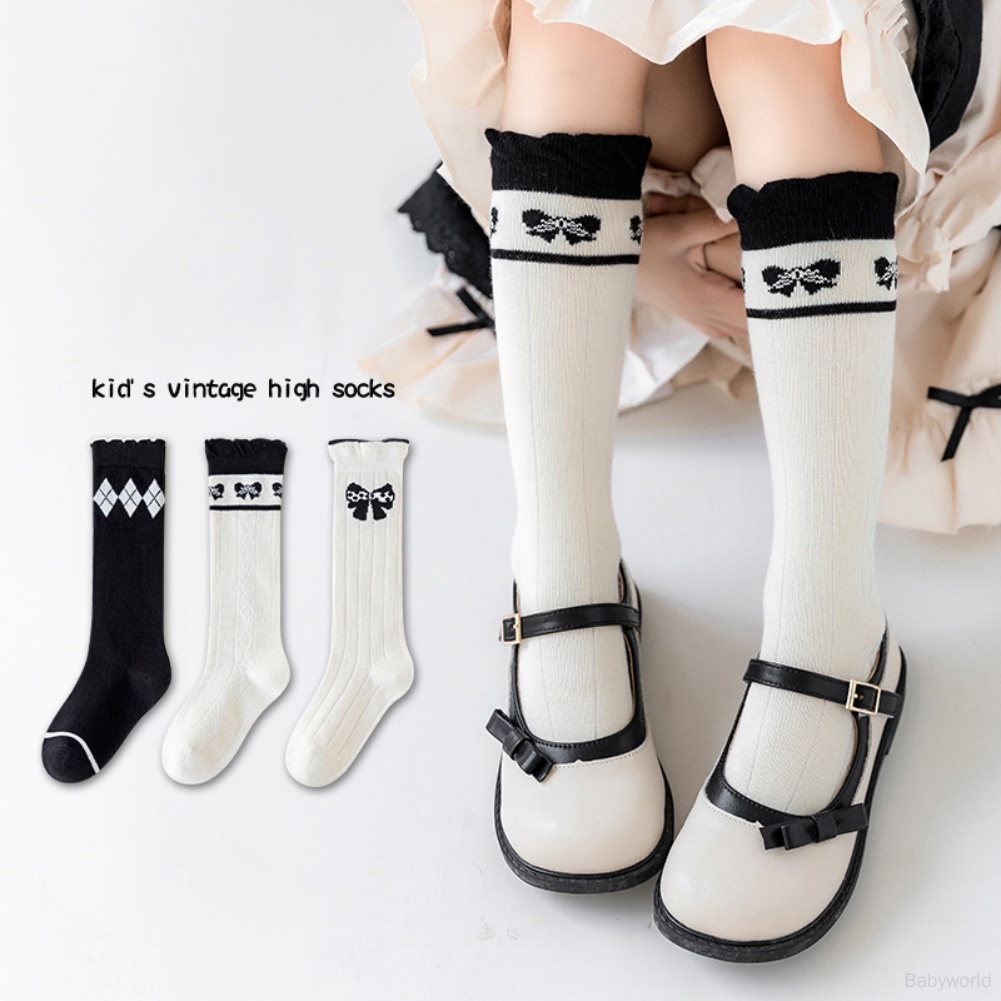 Vớ cotton Thoáng Khí Thấm Hút Mồ Hôi Đính Nơ Ngọt Ngào Cho Bé Gái