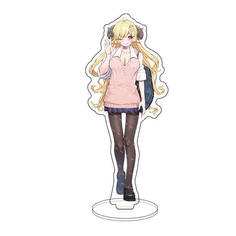 Mô hình Standee New Anime Hololive Vtuber Student Uniform Stand Model Nakiri Ayame Minato in hình nhân vật 2 mặt rõ nét