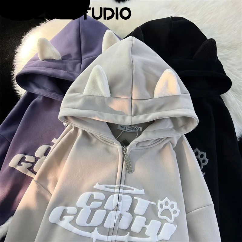 RUICHE Áo Khoác hoodie áo khoác nữ zip hoodie Fashion unique Phong cách Korean A28J12L 38Z230919