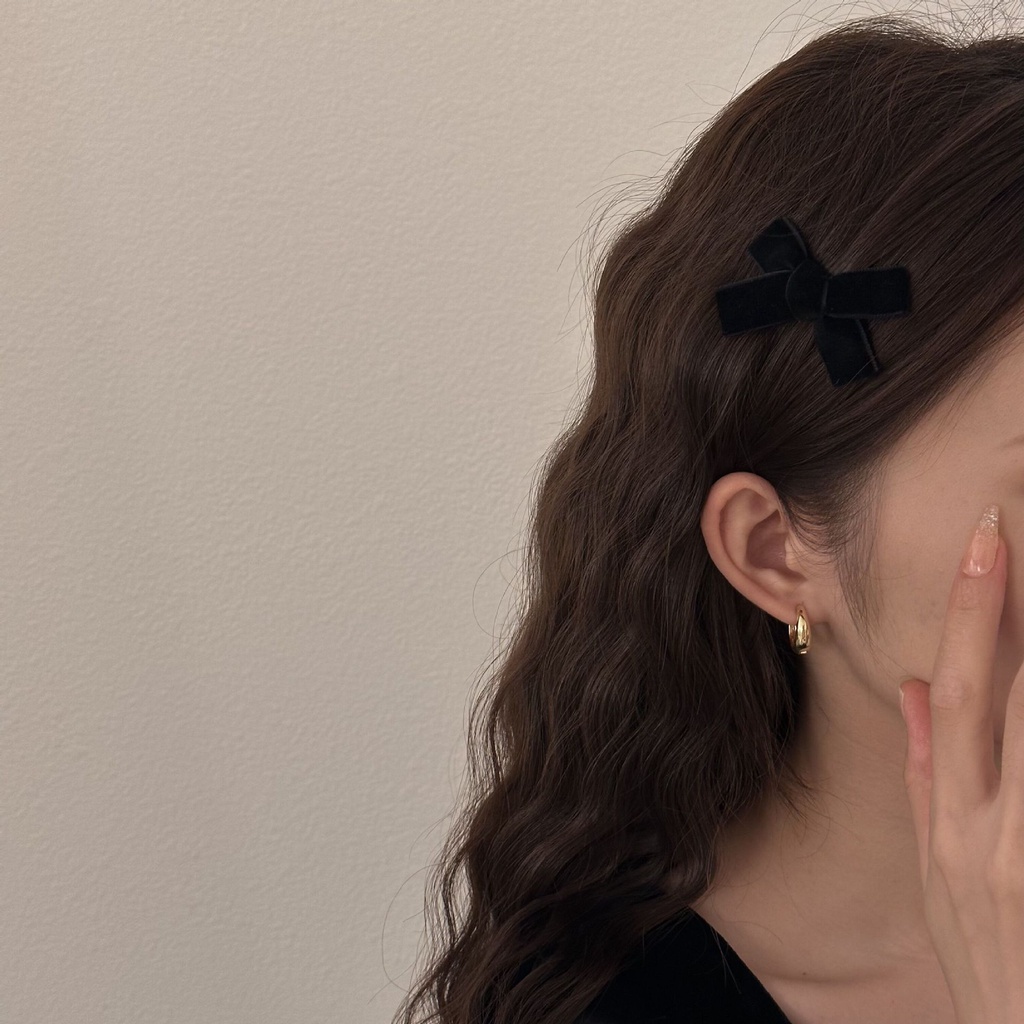 Kẹp Tóc Nơ Nhung Phong Cách Công Chúa