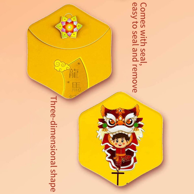 Bao Lì Xì Năm Mới 2024 Họa Tiết Rồng 3d Xinh Xắn