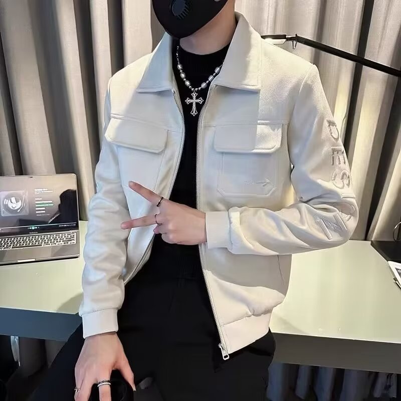 Áo khoác nam nhung ngắn thêu họa tiết thời trang cao cấp 2023 cho nam áo khoác nam nỉ áo khoác nam đen mặc khoác được 4 mùa hợp mọi thời đại áo da nam