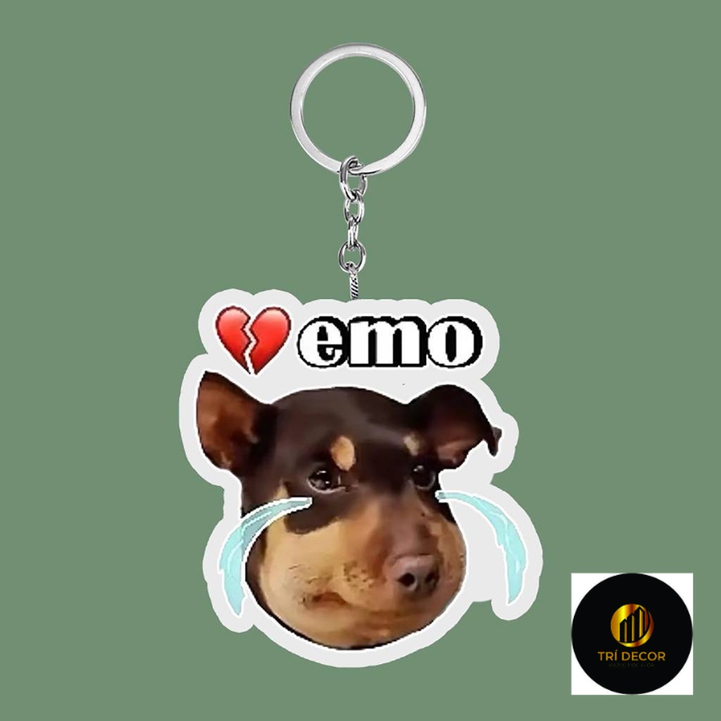 Móc khóa chó mèo babi phun nước cho bạn bè, người yêu - móc khóa mica