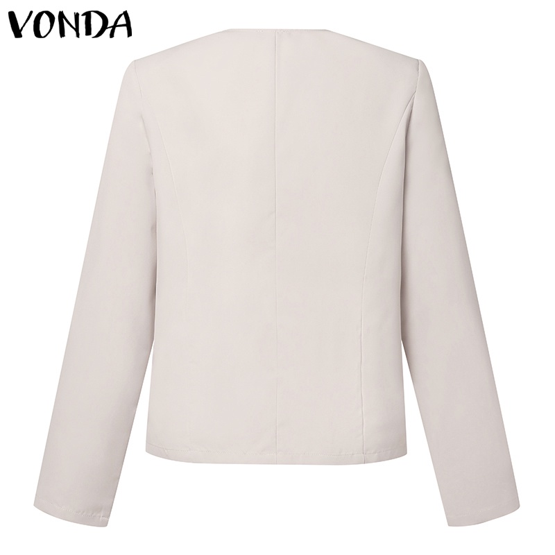 Áo Khoác blazer Tay Lửng Cổ Chữ v Phối Nút Cá Tính Thời Trang Hàn Quốc Cho Nữ