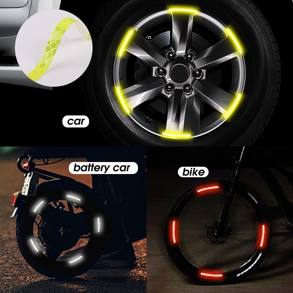 Bộ 20 Miếng Dán Phản Quang Nhiều Màu Sắc Chống Thấm Nước Trang Trí Bánh Xe Hơi / Xe Máy diy