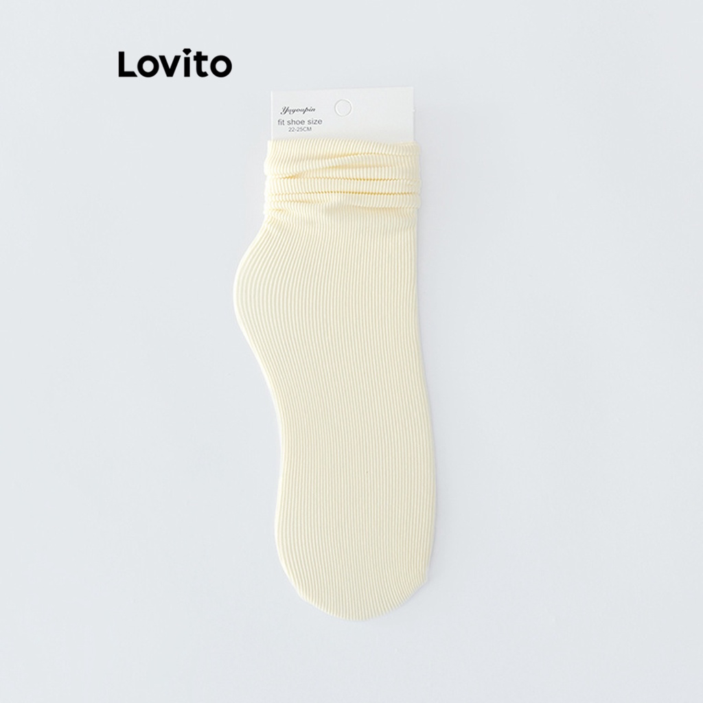 Lovito Tất cơ bản trơn thông thường cho nữ LNA27201