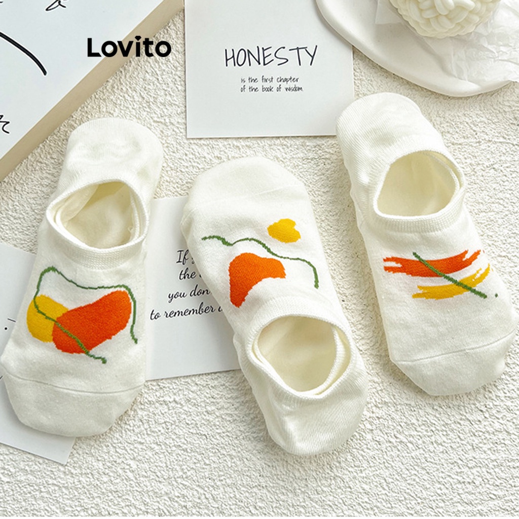 Lovito Tất hình học cơ bản thông thường cho nữ LNA27265 ()