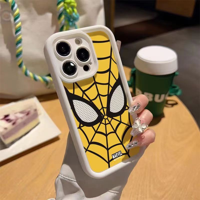Ốp Điện Thoại Túi Khí Silicon Hình spiderman Màu Tương Phản Cho Iphone 15 13Promax 12 11 7 8