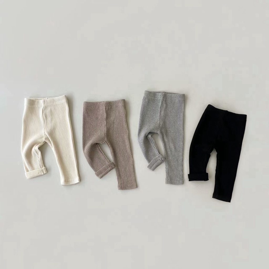 Quần Legging Co Giãn Họa Tiết Kẻ Sọc Đơn Giản Thời Trang Xuân Thu Cho Bé