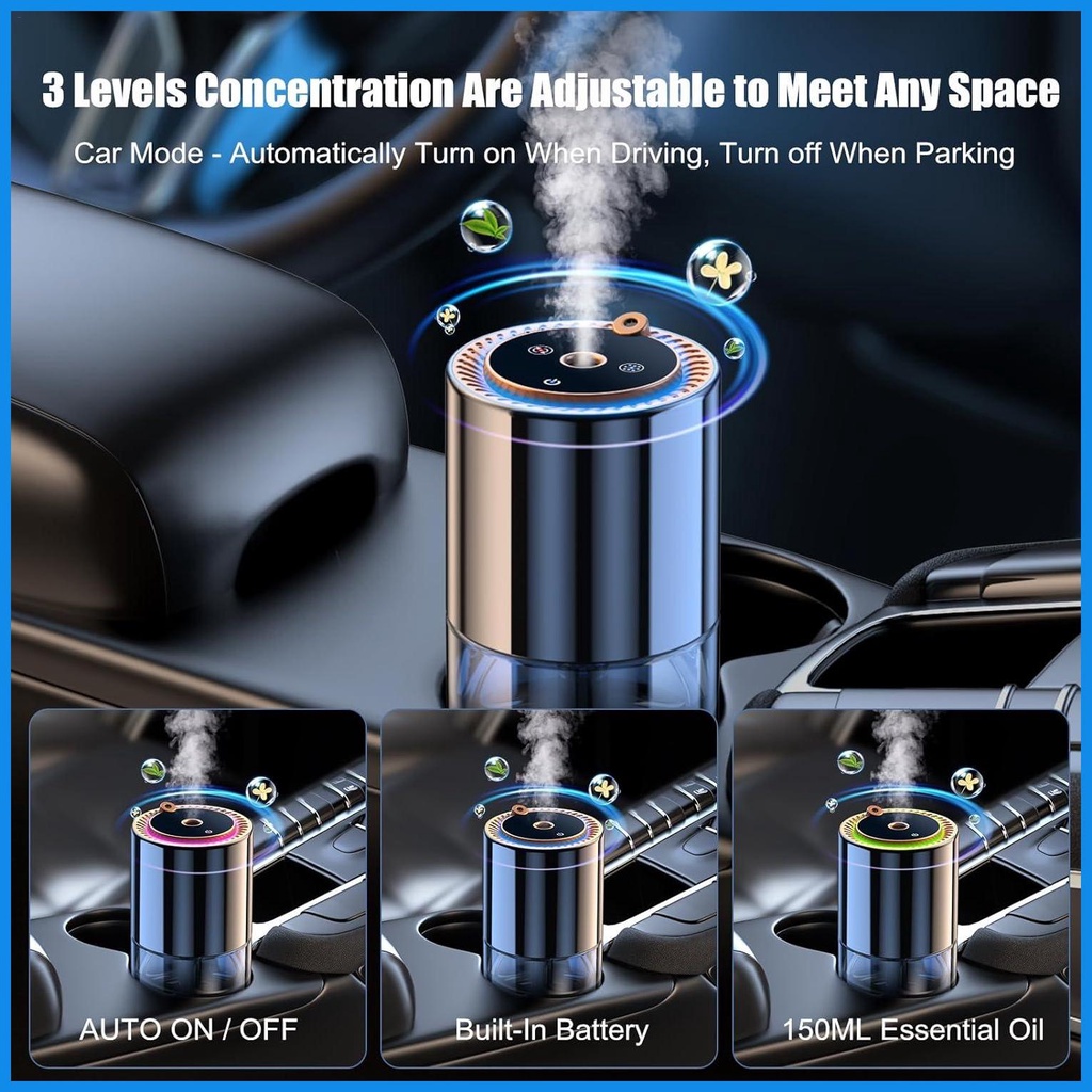 Thông Minh Máy Khuếch Tán Tinh Dầu Làm Mát Không Khí Xe Hơi Cao Cấp Có Đèn Sao alonvn
