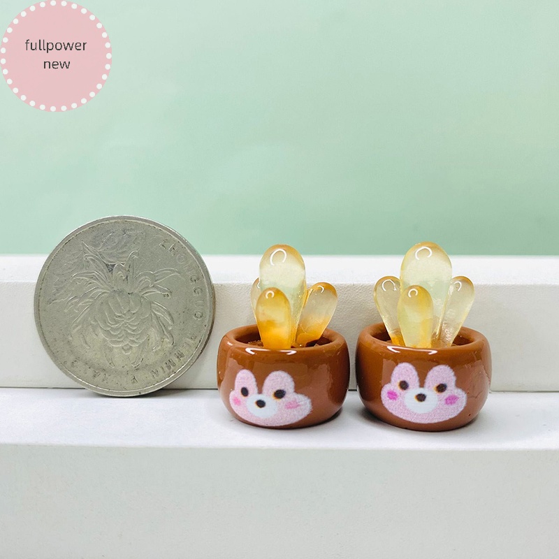 Fullpowernew Chậu Cây Nhựa Phát Quang mini Trang Trí Nội Thất Nhà Búp Bê vn