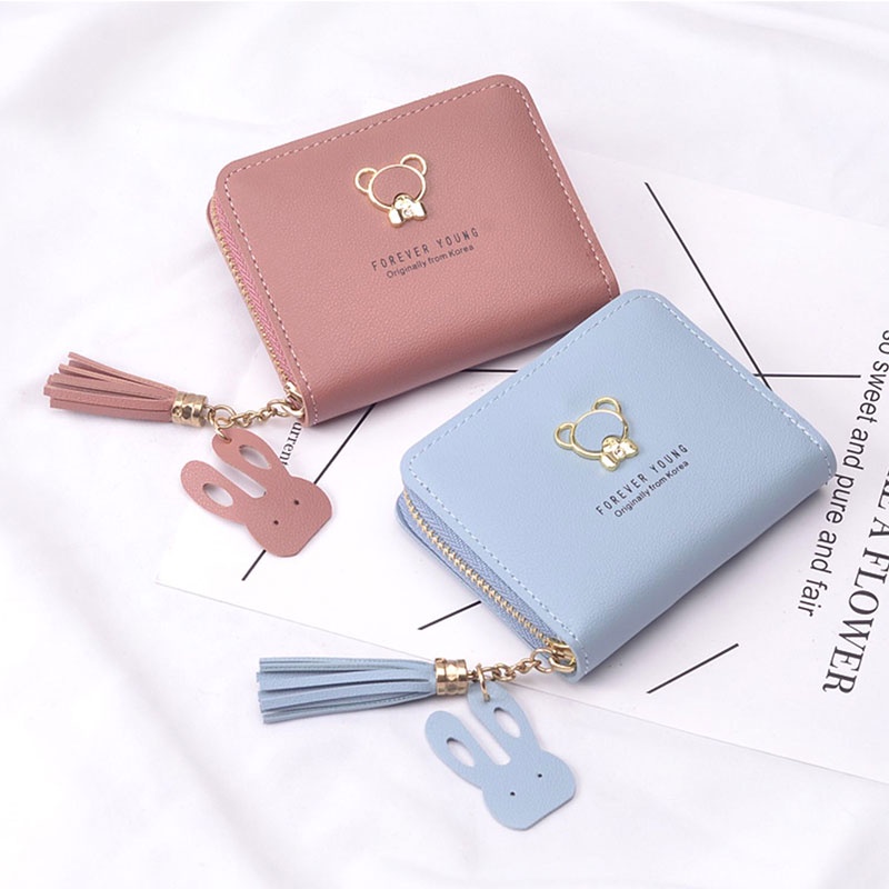 Ví ngắn YANNIAO mini có khóa kéo thời trang cho nữ