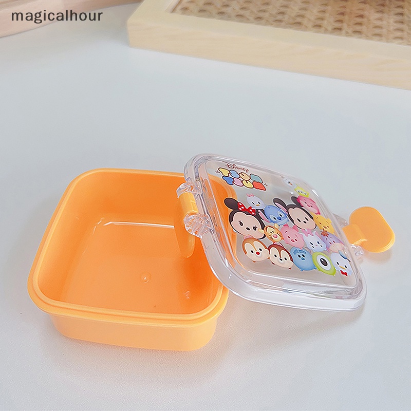 Magicalhour ^ ^ Hộp cơm Bằng Nhựa Họa Tiết Hoạt Hình Dễ Thương Có Khóa Bảo Quản Thức Ăn Tươi Mới Cho Bé Gái * Đồ Ăn Gia Đình