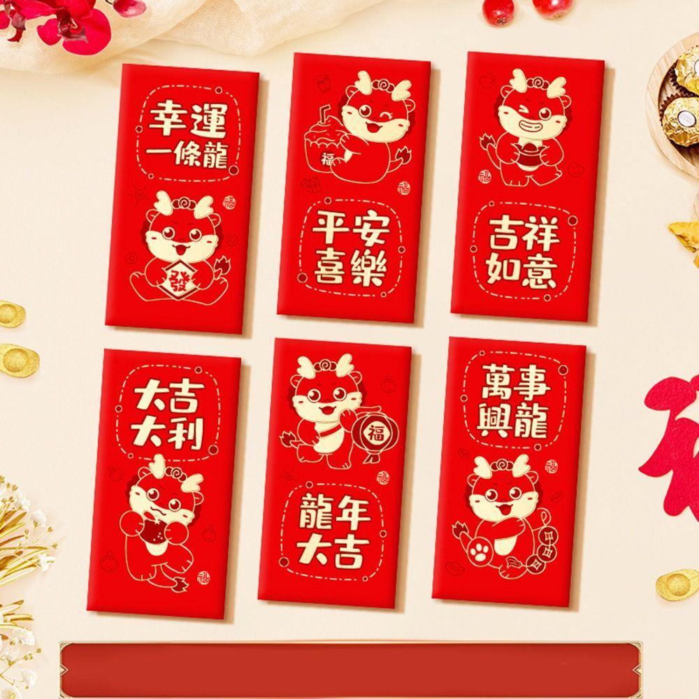 Bao lì xì MMULCK họa tiết rồng may mắn năm mới DIY phong cách truyền thống