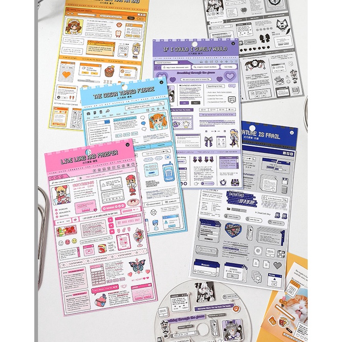 Decor Sticker Phong Cách Pixel Dùng Để Trang Trí Sổ/Top Loader