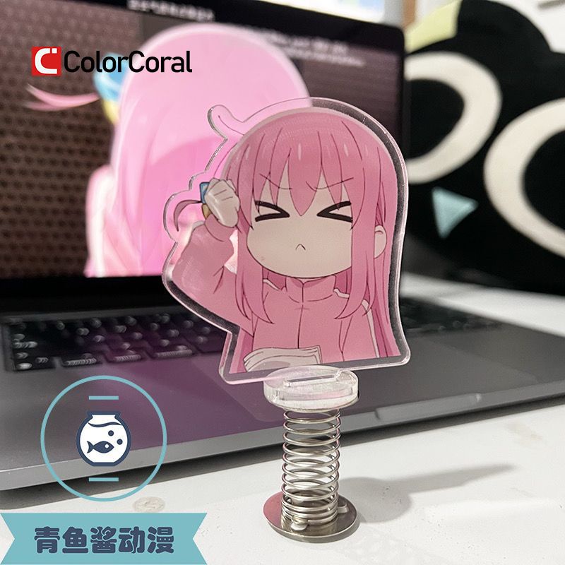 Móc Khóa Đồ trang trí Nhân Vật Nữ Goto Hitori Bocchi The Rock Đứng Bằng Acrylic Trưng Bày