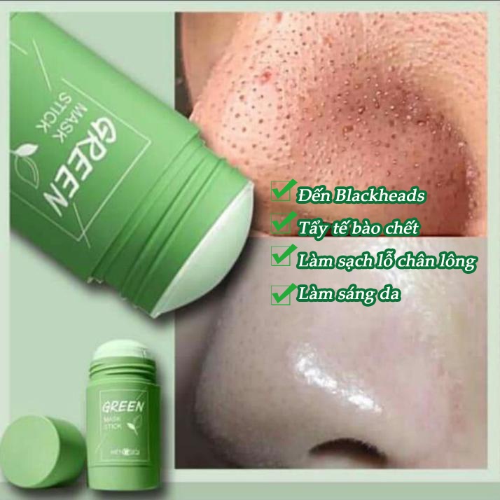 Mặt nạ trà xanh dạng lăn GREEN MASK STICK, Thanh lăn mặt nạ trà xanh Green mask stick - Cam Kết Chính hãng 66g