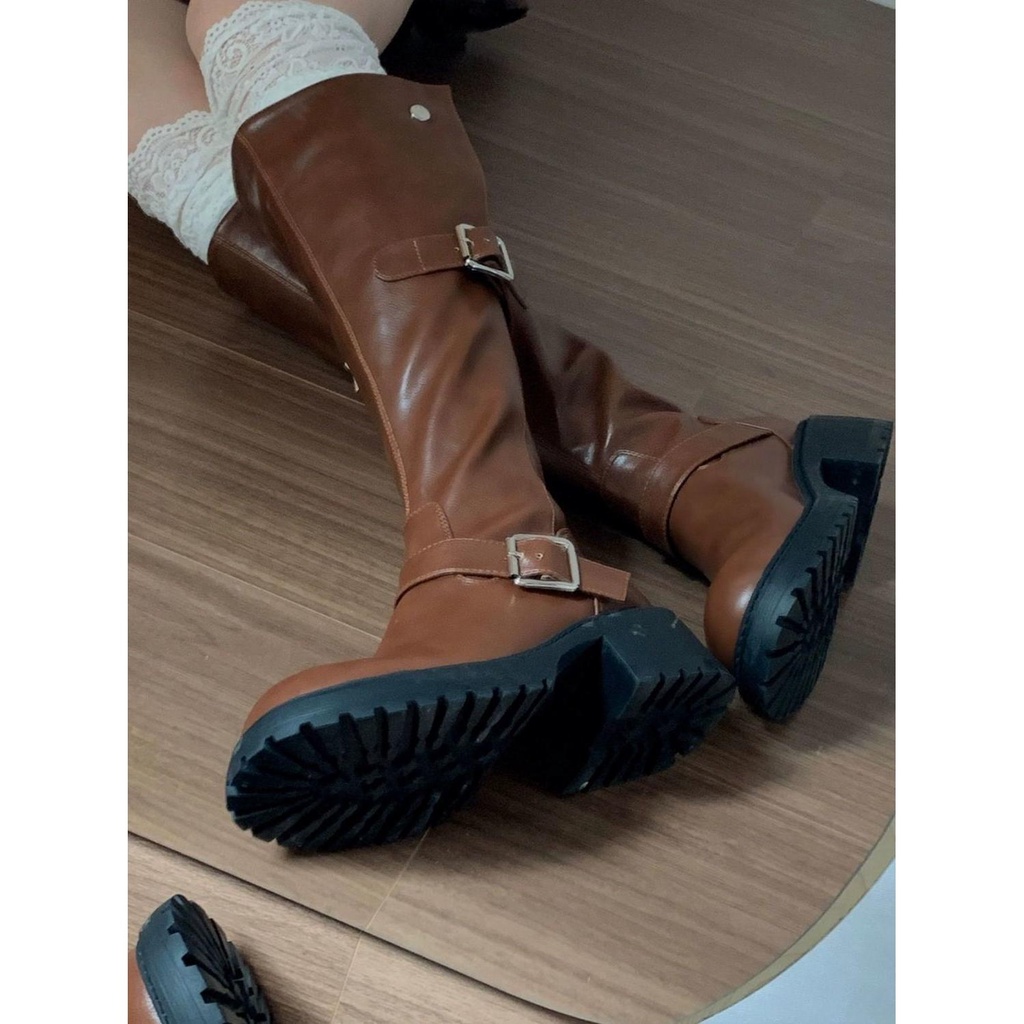 Thời Trang Bốt Cao Gót Mũi Tròn Phong Cách Hàn Quốc 2023