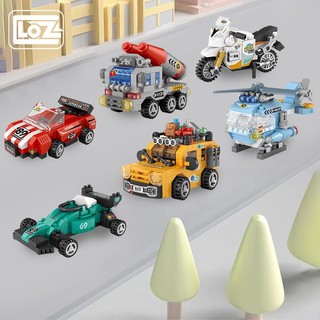 Loz bộ đồ chơi lắp ráp mô hình xe cứu hỏa / xe cảnh sát / xe cứu hỏa vui nhộn