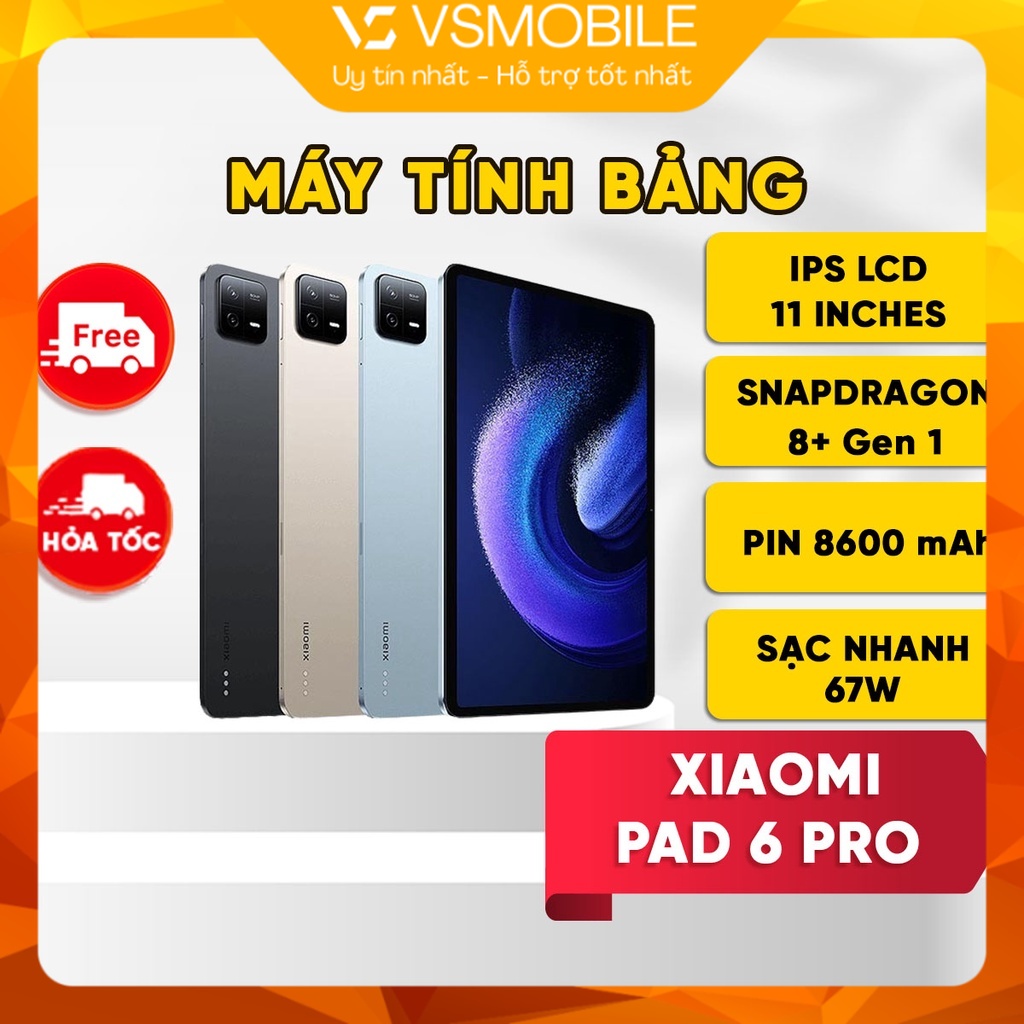 Máy Tính Bảng Xiaomi Pad 6 Pro (BH Lỗi 1 Đổi 1) - Snapdragon 8+ Gen 1, Màn hình 144Hz