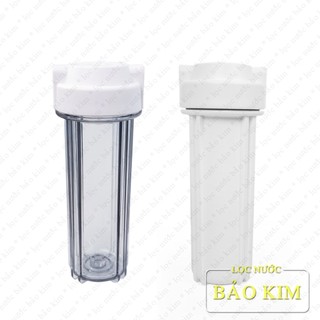 Vỏ lọc | cốc lọc | ly lọc 10 inch organic 02 gioăng chịu áp | kết nối đầu vào - ra ren 21mm